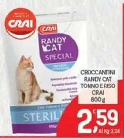 Crai Crocchettini Randy Cat Tonno e Riso offerta