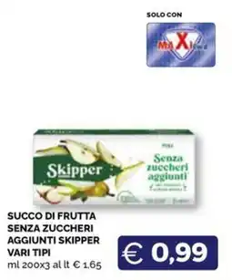 Maxisconto Succo di frutta senza zuccheri aggiunti Skipper offerta