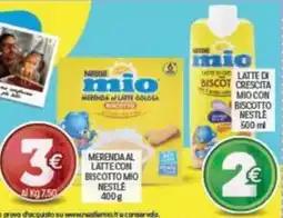 Crai Merenda al latte con biscotto mio Nestlé offerta