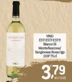 Crai Vino Est! Est!! Est!!! Bianco Di Montefiascone/Sangiovese Rosso Igp DOP offerta