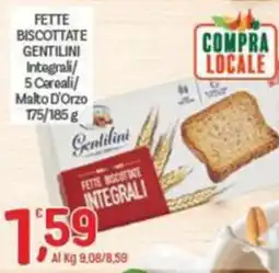 Crai Fette biscottate integrali Gentilini offerta
