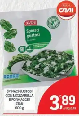 Crai Spinaci gustosi con mozzarella e formaggio Crai offerta