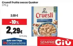 Coop Master Alleanza 3.0 Cruesli frutta secca Quaker offerta