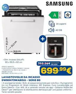 Euronics Lavastoviglie da incasso Samsung DW80H73WABOU1 - Serie 80 offerta