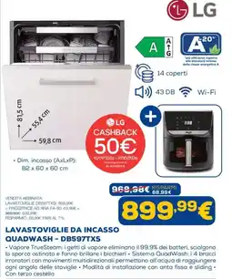 Euronics Lavastoviglie da incasso QuadWash - DB597TXS offerta