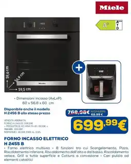 Euronics Forno incasso elettrico Miele H 2455 B offerta