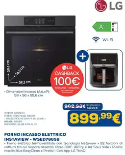Euronics Forno incasso elettrico Instaview - WSED7665B offerta