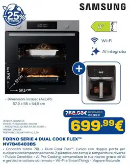 Euronics Forno Serie 4 Dual Cook Flex™ NV7B45403BS offerta