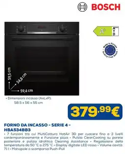 Euronics Forno da incasso - Serie 4 - Bosch offerta
