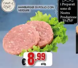 Risparmio Supermercati Hamburger di pollo con verdure offerta