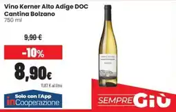 Coop Master Alleanza 3.0 Vino Kerner Alto Adige DOC Cantina Bolzano offerta