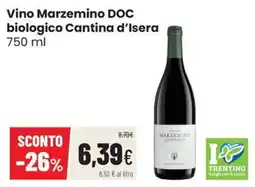 Coop Master Alleanza 3.0 Vino Marzemino DOC biologico Cantina d'Isera offerta