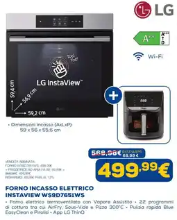 Euronics Forno incasso elettrico InstaView WS9D7651WS offerta