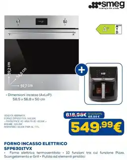 Euronics Forno incasso elettrico SFP6301TVX offerta
