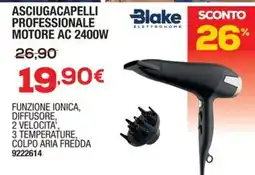 Bricofer Asciugacapelli professionale Blake offerta