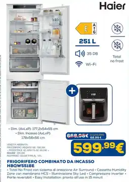 Euronics Frigorifero combinato da incasso Haier offerta