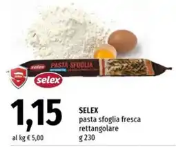 Famila Superstore Selex pasta sfoglia fresca rettangolare offerta