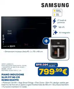 Euronics Samsung piano induzione slim fit 80 cm offerta