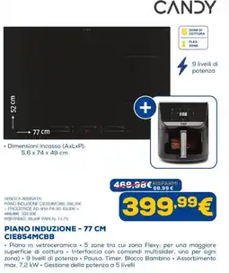 Euronics Piano induzione - 77 cm CIE854MCBB offerta