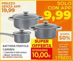 Todis Batteria pentole Carmen offerta