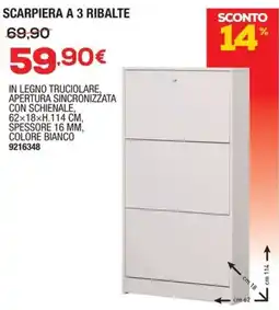 Bricofer Scarpiera a 3 ribalte offerta