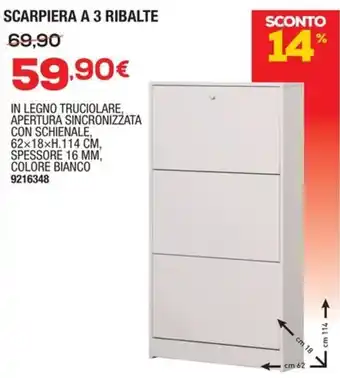 Scarpiera a 3 ribalte