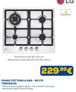 Euronics Piano cottura a gas - 60 cm LG offerta