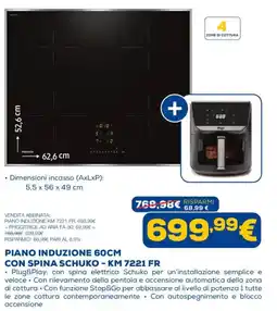 Euronics Piano induzione 60cm con spina Schuko - KM 7221 FR offerta