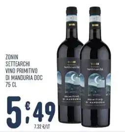 Gruppo Pascar Zonin Settearchi Vino Primitivo di Manduria DOC offerta