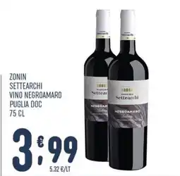 Gruppo Pascar Zonin Settearchi Vino Negroamaro offerta