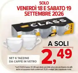 Todis Tazzine da caffè in vetro Class offerta