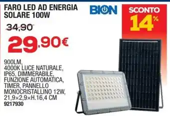 Faro led ad energia solare 100w Bion