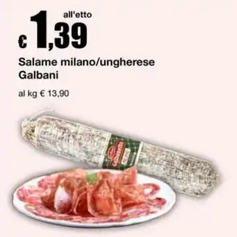 Salame milano/ungherese Galbani