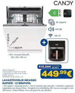 Euronics Lavastoviglie incasso rapidó - CI 6B4F1MA offerta