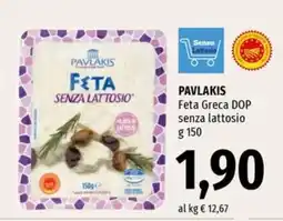 Famila Superstore Pavlikis Feta Greca DOP senza lattosio offerta
