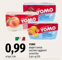 Famila Superstore Yomo yogurt senza zuccheri aggiunti offerta