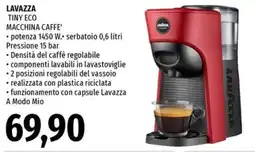 Famila Superstore Lavazza tiny eco macchina caffè offerta