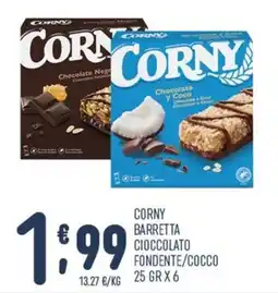 Gruppo Pascar Corny barretta cioccolato fondente/cocco offerta