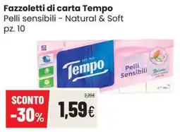 Coop Master Alleanza 3.0 Fazzoletti di carta Tempo Pelli sensibili - Natural & Soft offerta