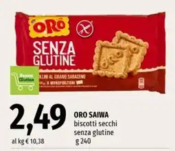 Famila Superstore Oro Saiwa biscotti secchi senza glutine offerta