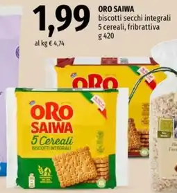 Famila Superstore Oro Saiwa biscotti secchi integrali 5 cereali, fribrattiva offerta