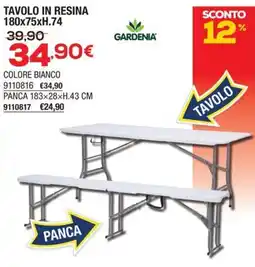 Bricofer Tavolo in resina Gardenia offerta