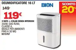 Bricofer Deumidificatore Bion 16 lt offerta