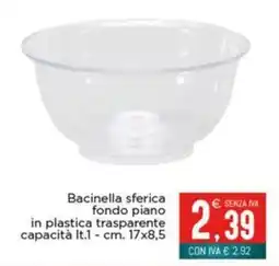 Altasfera Bacinella sferica fondo piano in plastica trasparente offerta