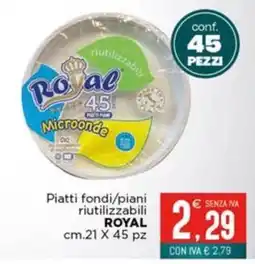 Altasfera Piatti fondi/piani riutilizzabili Royal offerta