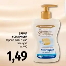 Famila Superstore Spuma di Sciampagna sapone mani e viso marsiglia offerta