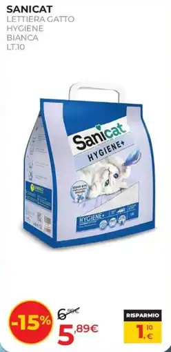 Arcaplanet Sanicat lettiera gatto hygiène bianca offerta