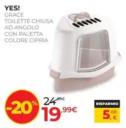 Arcaplanet Grace toilette chiusa ad angolo con paletta colore cipria offerta