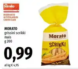 Famila Superstore Morato grissini scrikki mais offerta