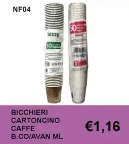 Italy Cash and Carry Bicchieri cartoncino caffè offerta